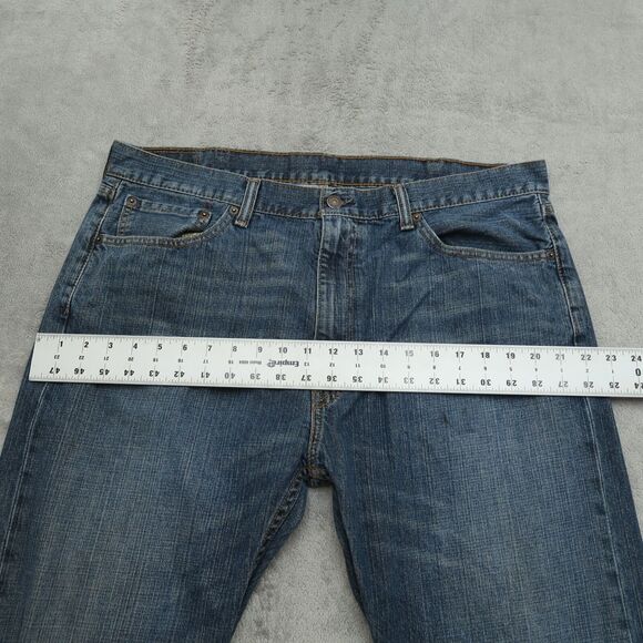 Levi's 505 Jeans Mens Size 38x32 Blue Regular Straight Rigid Denim Pants Stained - Picture 16 of 16